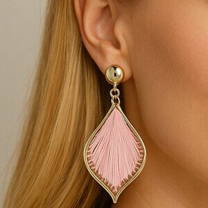 Pink Gold Boho Drop Earrings NWT | Statement Dangle Jewelry